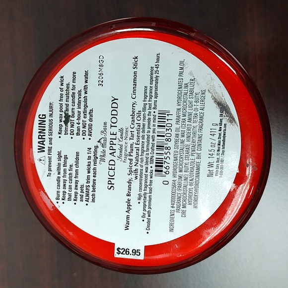 🛍️ Bath & Body Works White Barn SPICED APPLE TODDY 3 Wick Candle - Picture 3 of 3